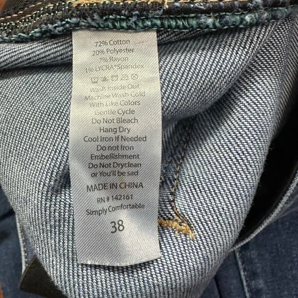 Lularoe Jeans Womens 38 Blue Magic Waist Stretch Denim High Rise Slim Straight - Picture 7 of 8